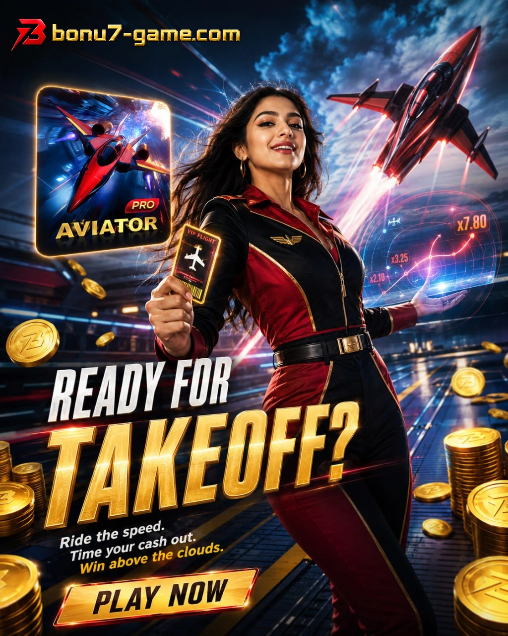 BONU7 official-channel artwork showing Aviator Pro branding